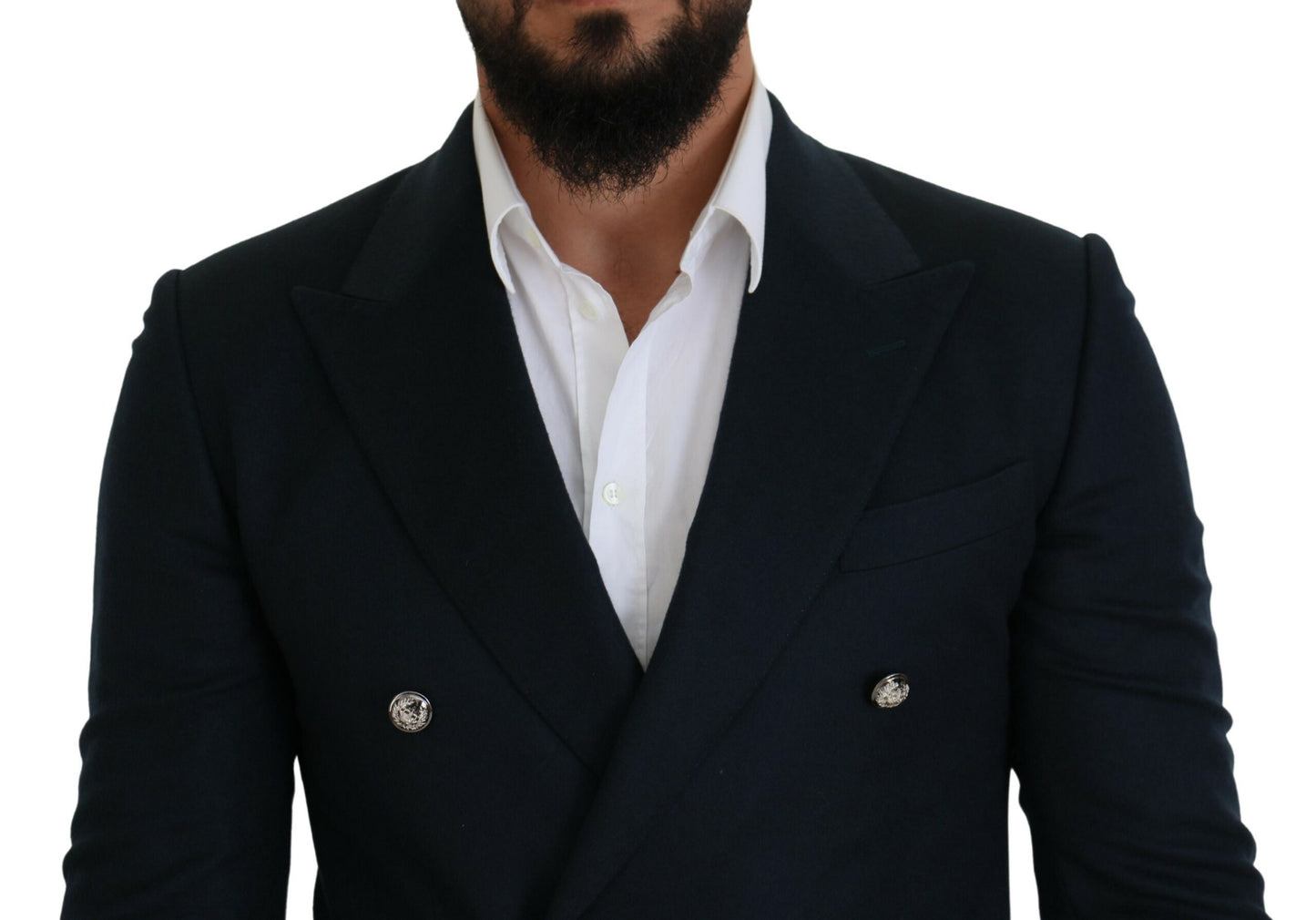 Dolce & Gabbana Blauer doppelreihiger formeller Mantel Blazer