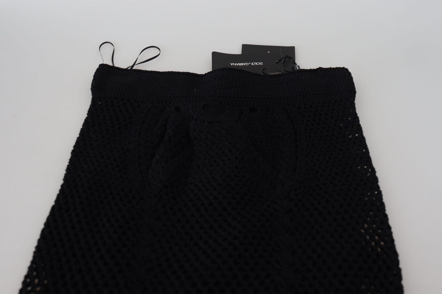 Dolce & Gabbana Schwarzer Baumwollstrickrock mit hoher Taille für Meerjungfrauen