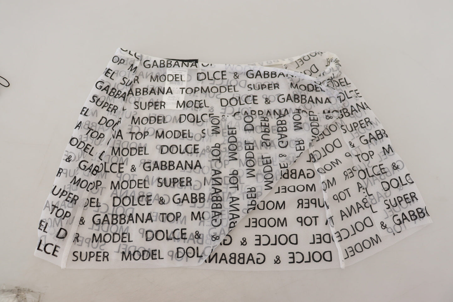 Dolce & Gabbana Weißer Logo-Minirock mit durchgehender A-Linie