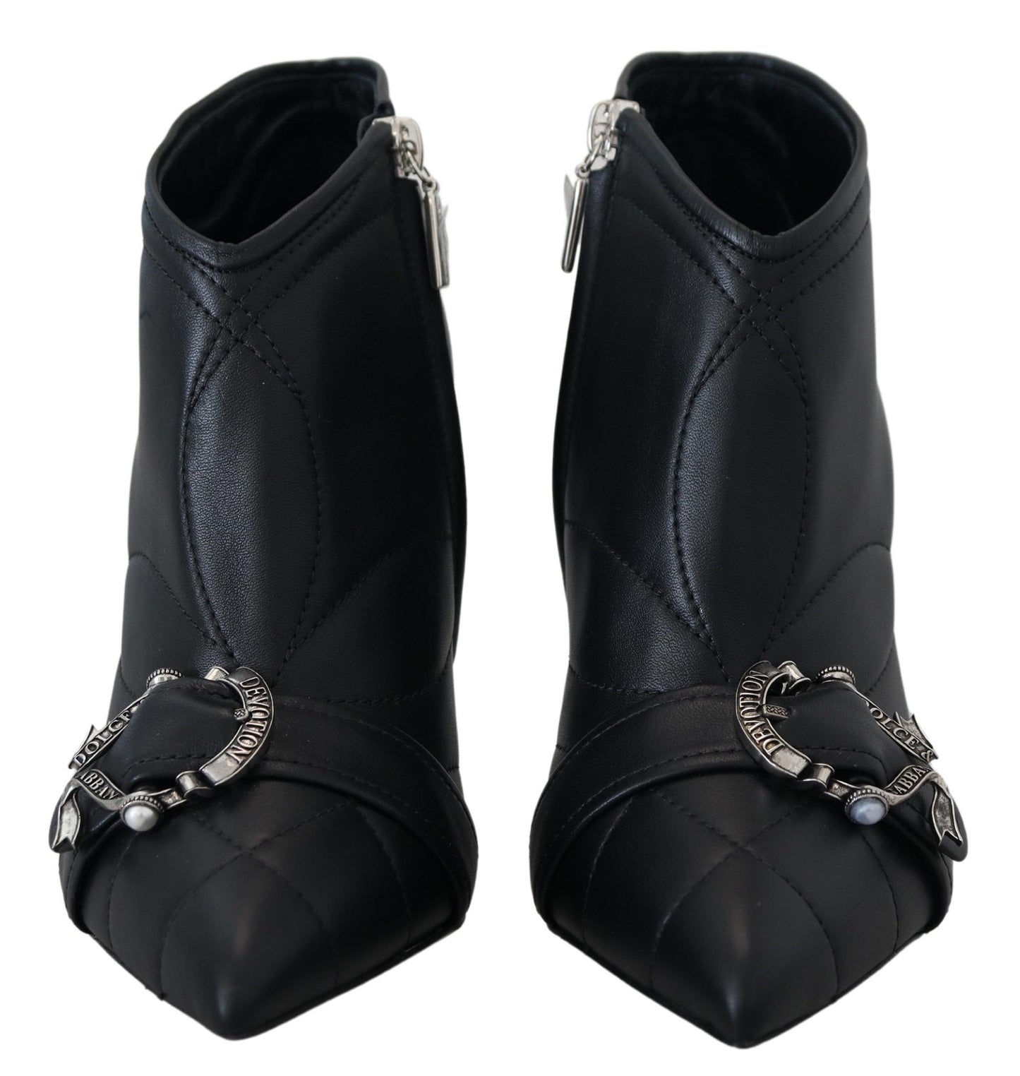 Dolce & Gabbana Elegant black quilted leather boots