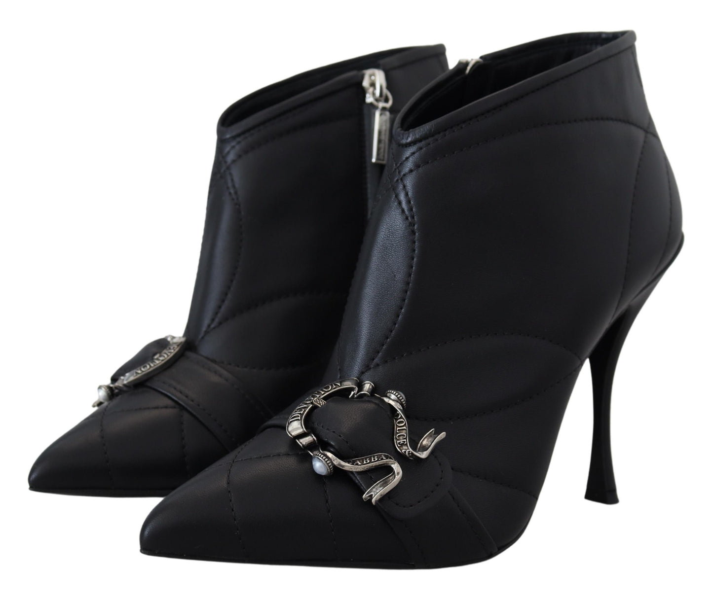 Dolce & Gabbana Elegant black quilted leather boots