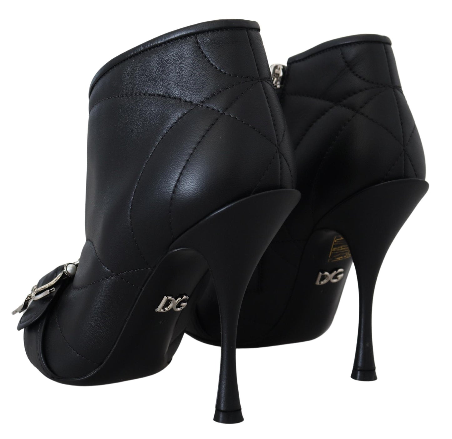 Dolce & Gabbana Elegant black quilted leather boots