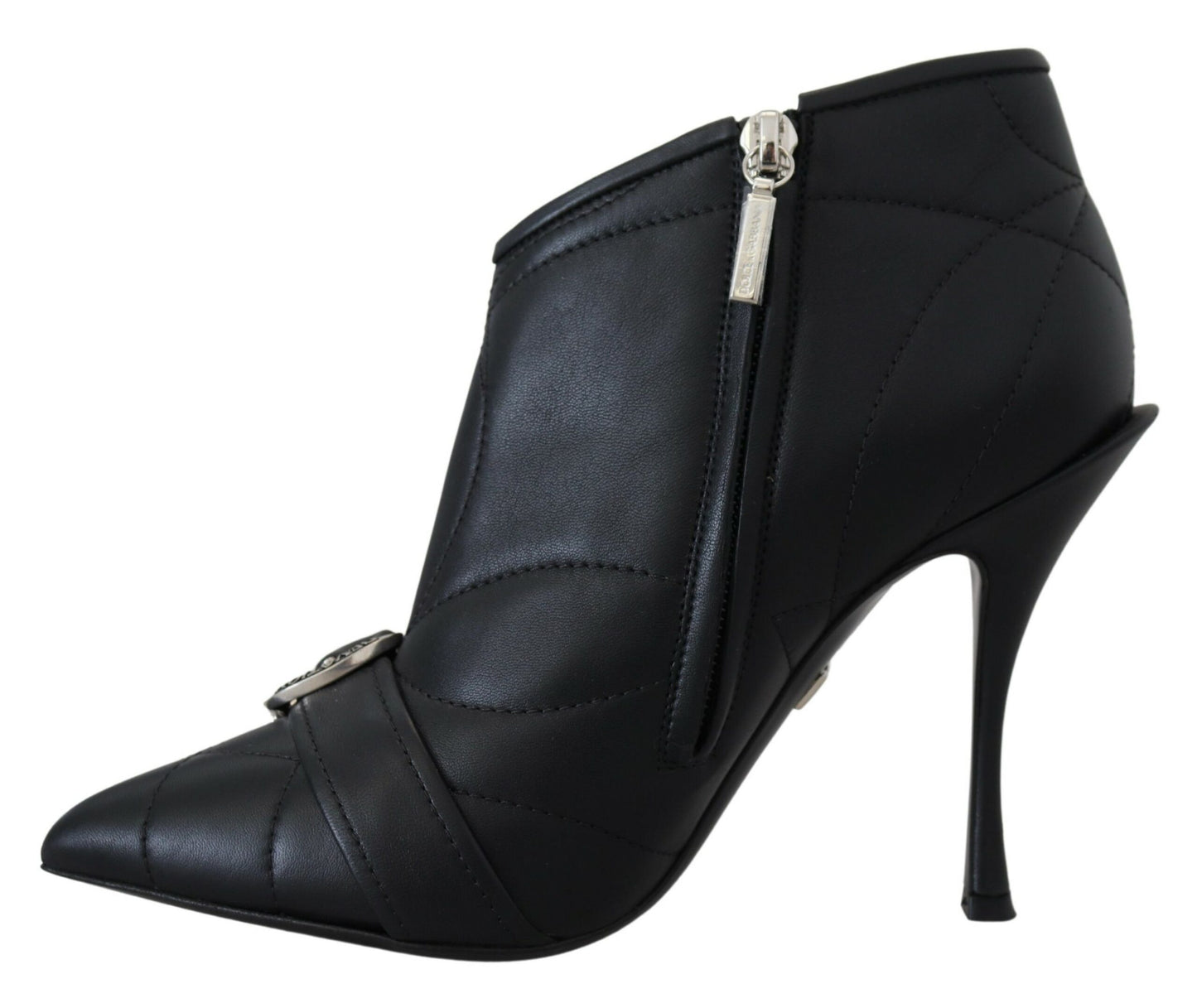 Dolce & Gabbana Elegant black quilted leather boots