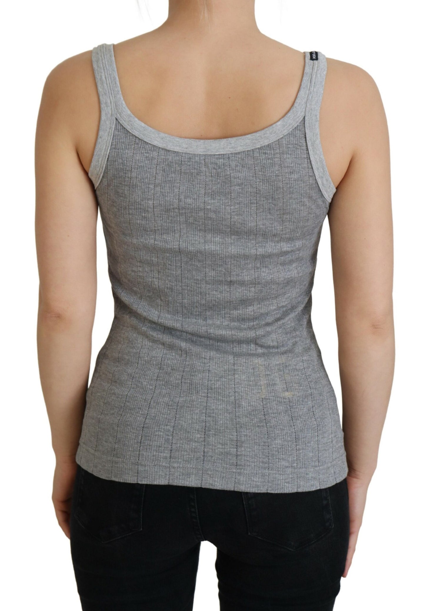 Dolce & Gabbana Graues Baumwolle Modal Canotta Tank Top T-Shirt