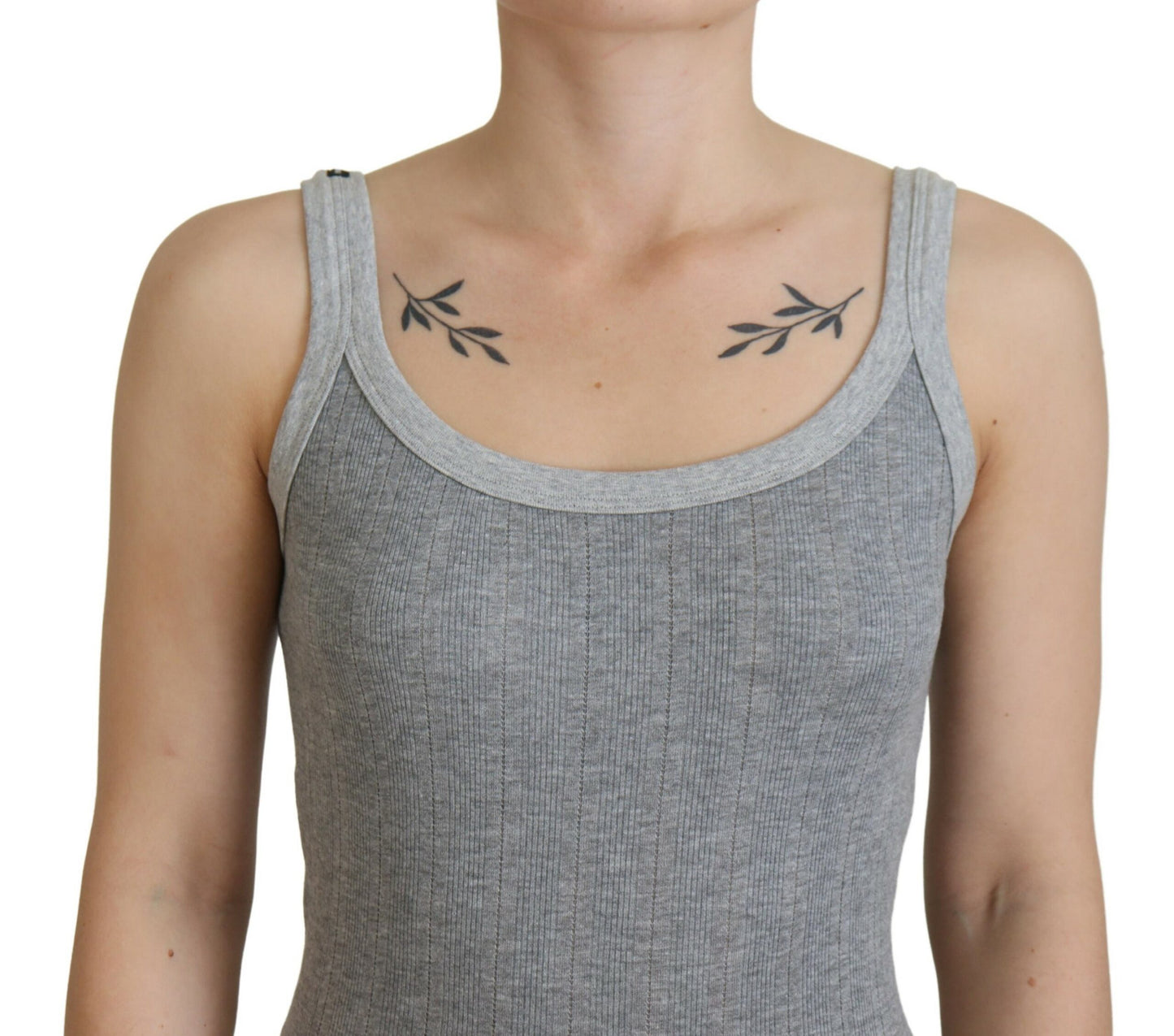 Dolce & Gabbana Graues Baumwolle Modal Canotta Tank Top T-Shirt