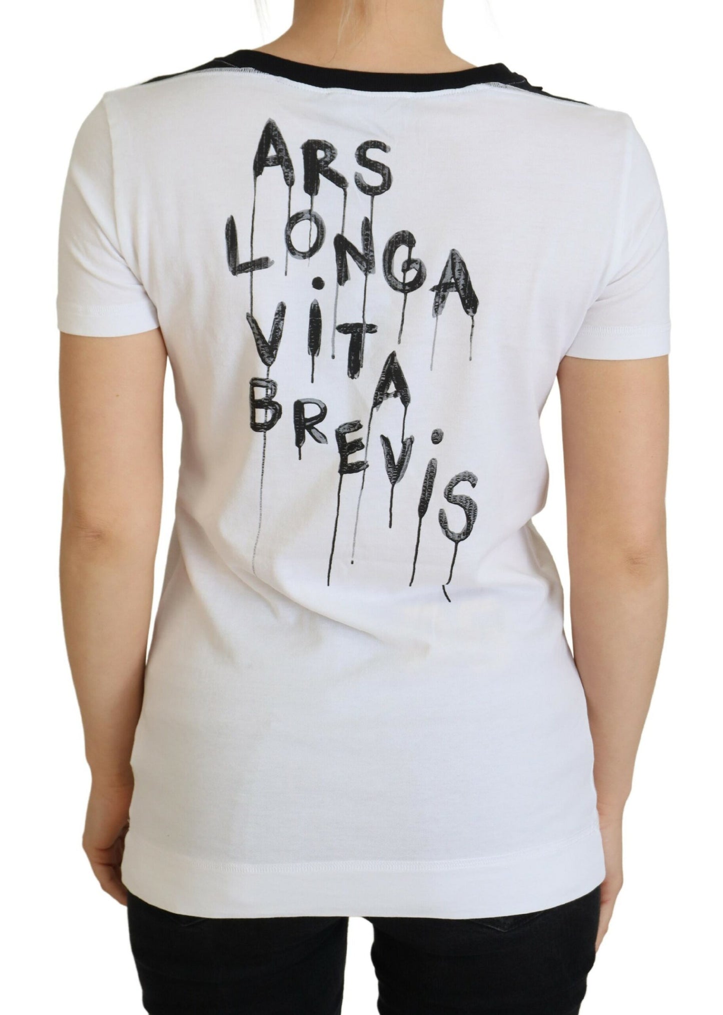 Dolce & Gabbana Weißes Baumwoll-T-Shirt T-Shirt mit Rundhalsausschnitt