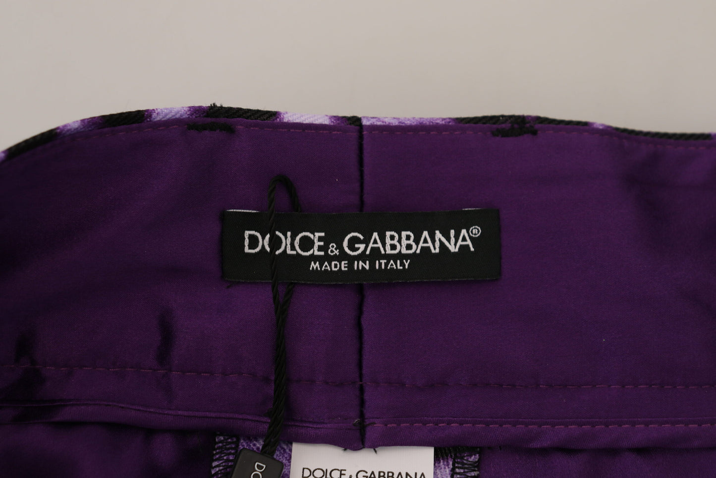 Dolce & Gabbana Elegant straight purple trousers with high waist