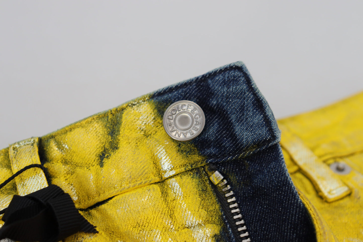 Dolce & Gabbana Chic High Waist Straight Jeans in Bright Yellow