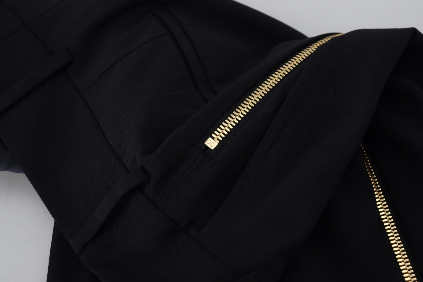 Dolce & Gabbana Elegant tapered wool trousers with high waist