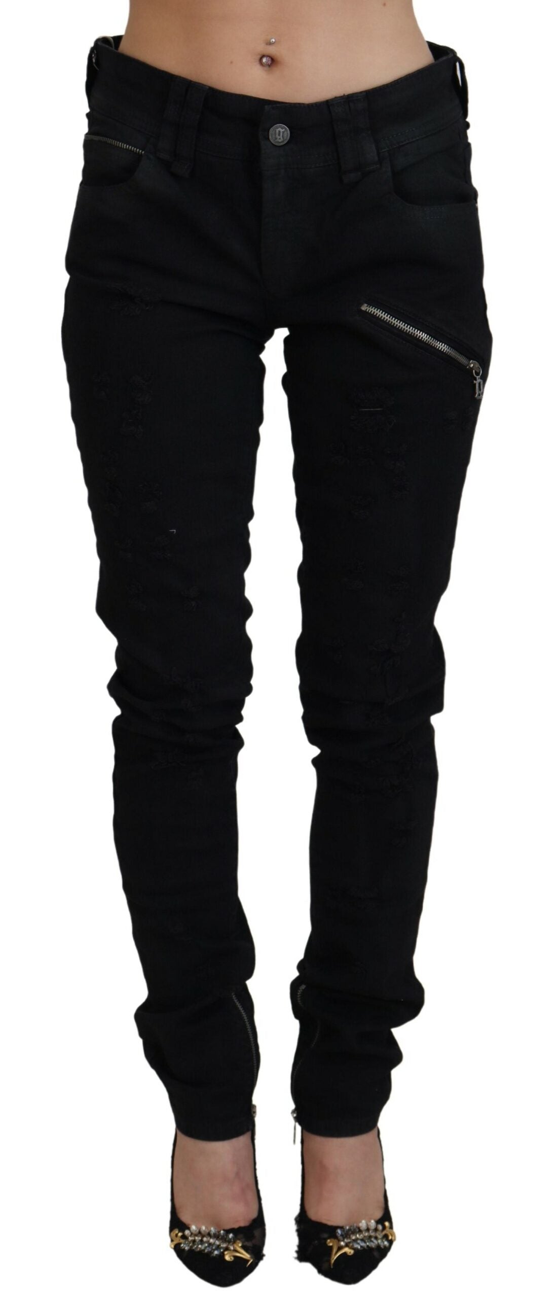 John Galliano Chic black mid-waist flared jeans