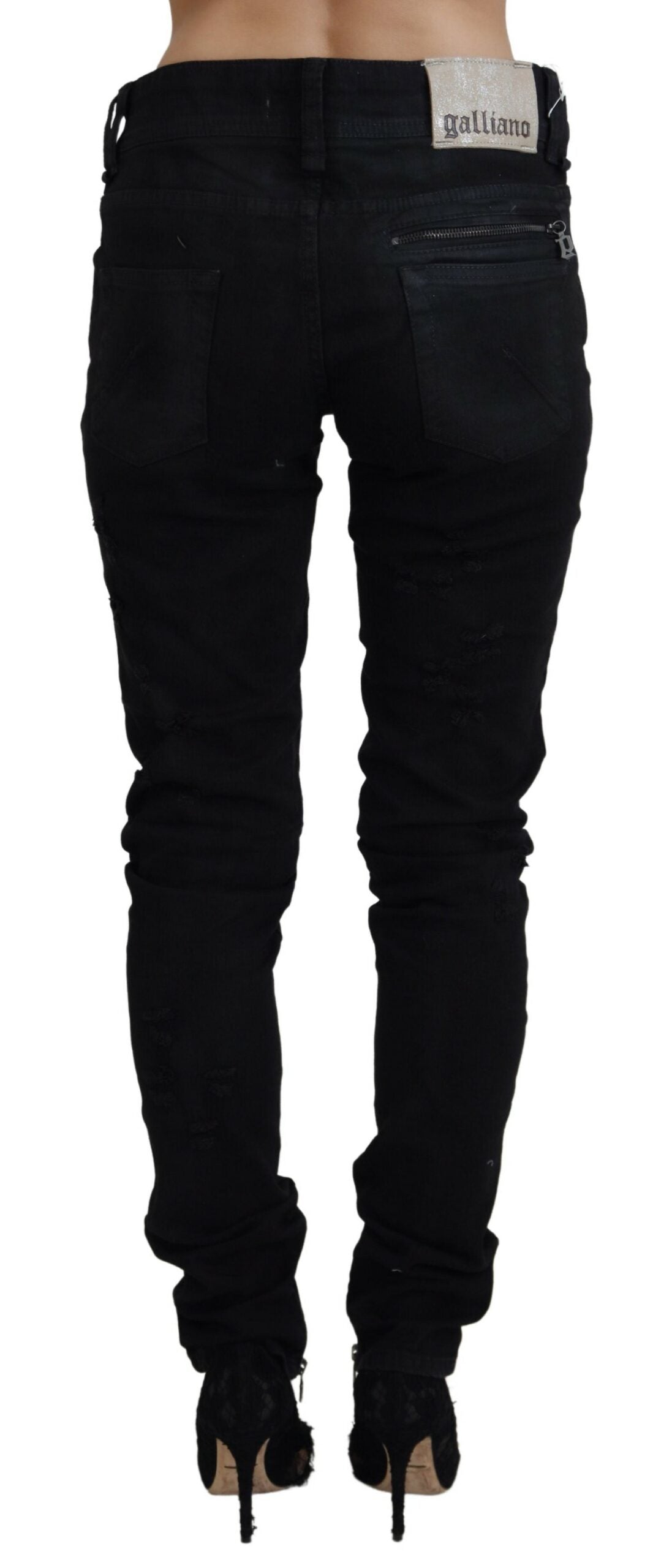 John Galliano Chic black mid-waist flared jeans