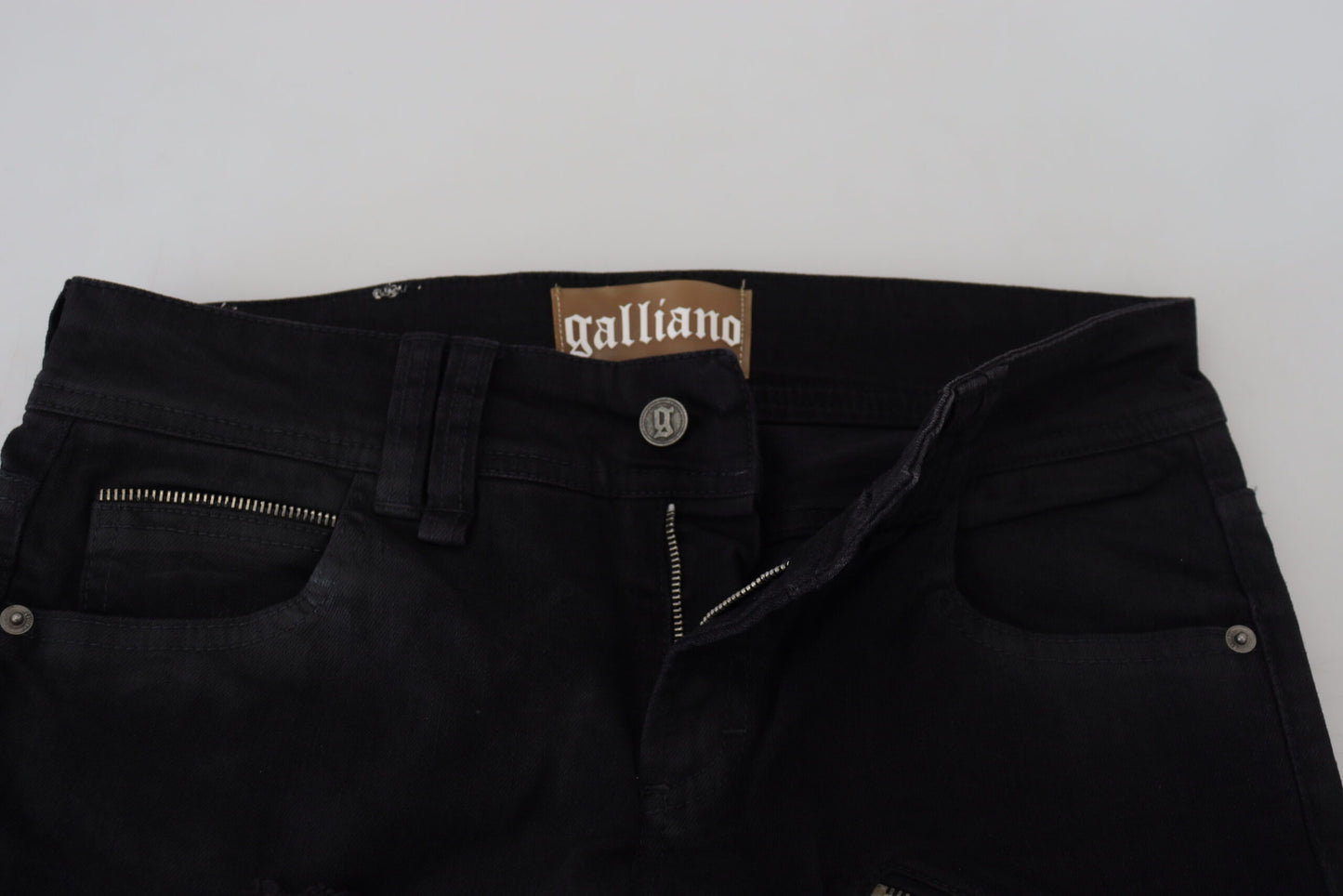 John Galliano Chic black mid-waist flared jeans