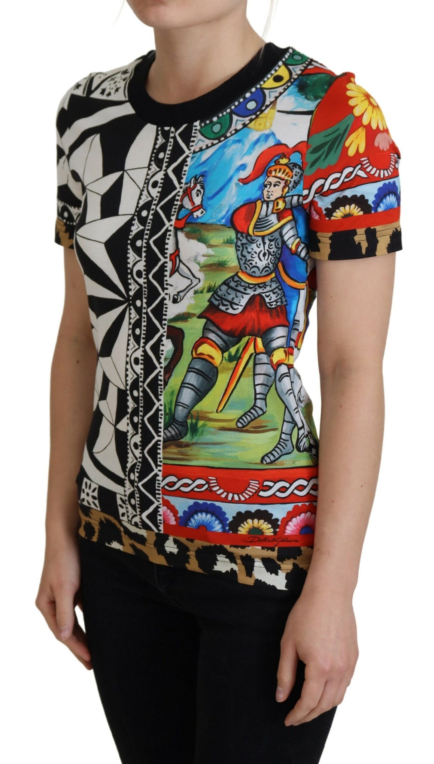 Dolce & Gabbana Mehrfarbig bedrucktes Frauen exklusives Shirt Top