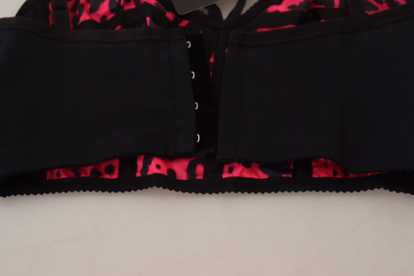 Dolce & Gabbana Rosa Leopard Print Cropped Bustier Korsett Top