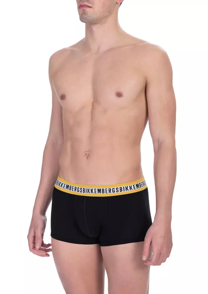 Bikkembergs Schwarze Baumwolle Herren Trunk Unterwäsche Doppelpack