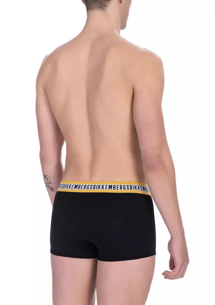 Bikkembergs Schwarze Baumwolle Herren Trunk Unterwäsche Doppelpack