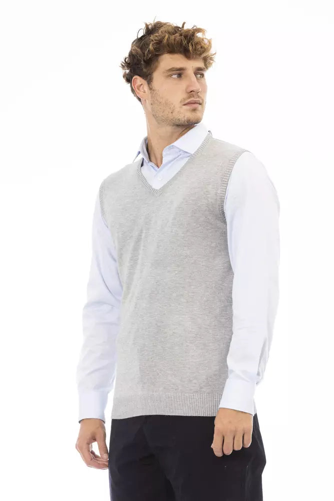 Alpha Studio Graue Viskose Herren Jacke