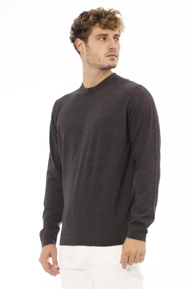 Alpha Studio Brauner Baumwollpullover für Männer