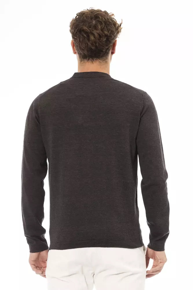 Alpha Studio Brauner Baumwollpullover für Männer