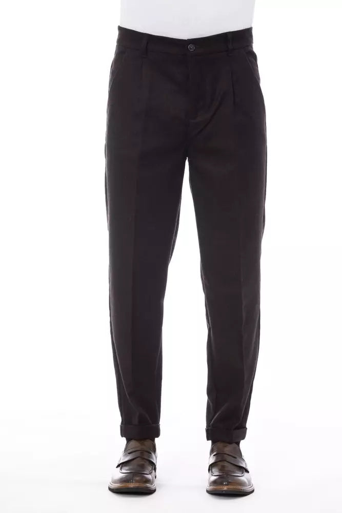 Alpha Studio Braun Wolle Männer Hose