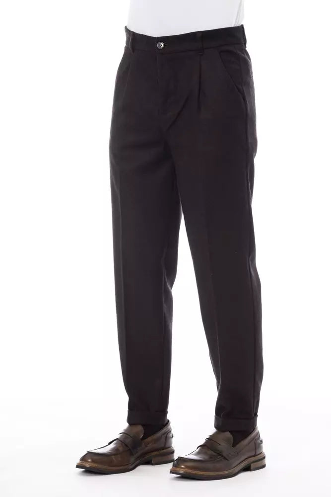 Alpha Studio Braun Wolle Männer Hose