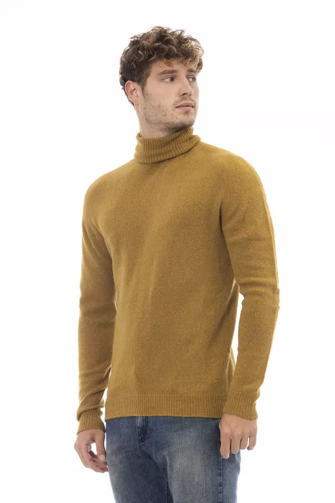Alpha Studio Brauner Alpaka-Pullover für Männer