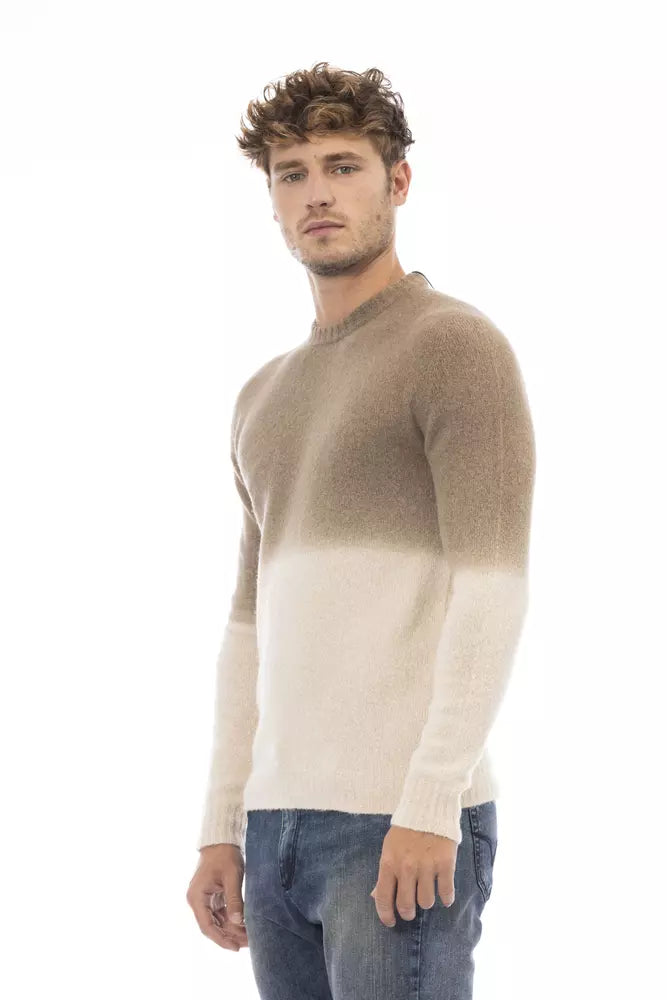 Alpha Studio Beige Alpaka Männer Pullover