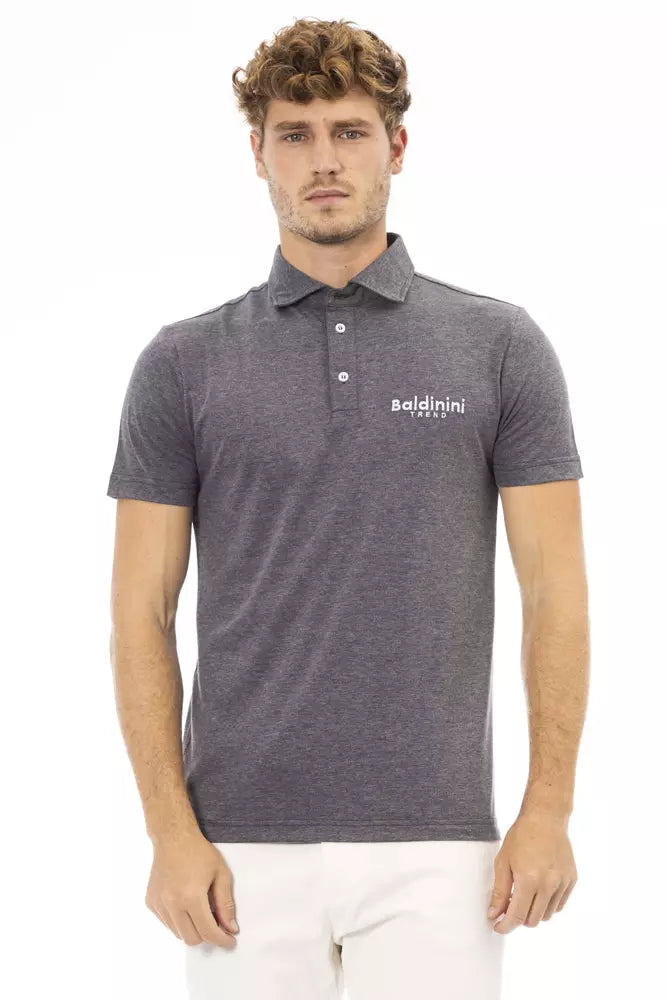 Baldinini Trend Graues Baumwoll-Polohemd für Männer