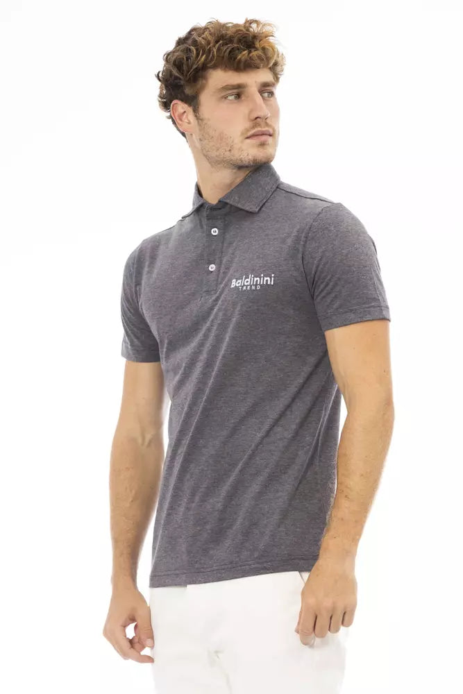 Baldinini Trend Graues Baumwoll-Polohemd für Männer
