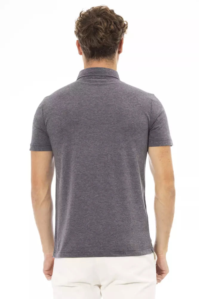 Baldinini Trend Graues Baumwoll-Polohemd für Männer