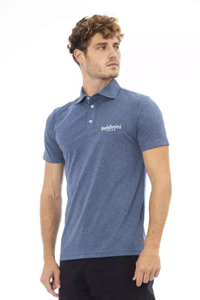Baldinini Trend Blaues Baumwoll-Poloshirt für Männer