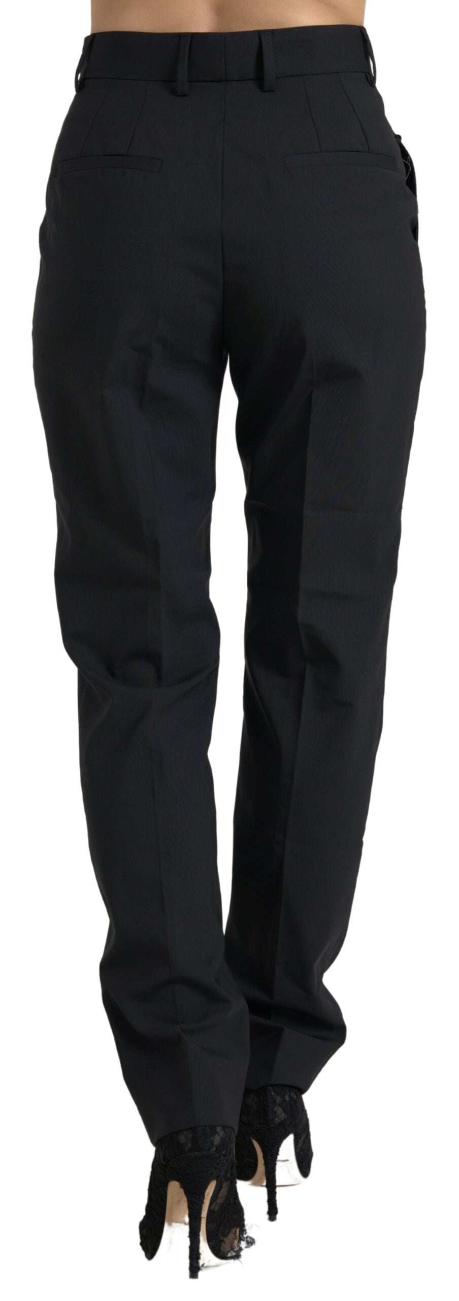 Dolce & Gabbana Elegant tailored wool trousers with high waist
