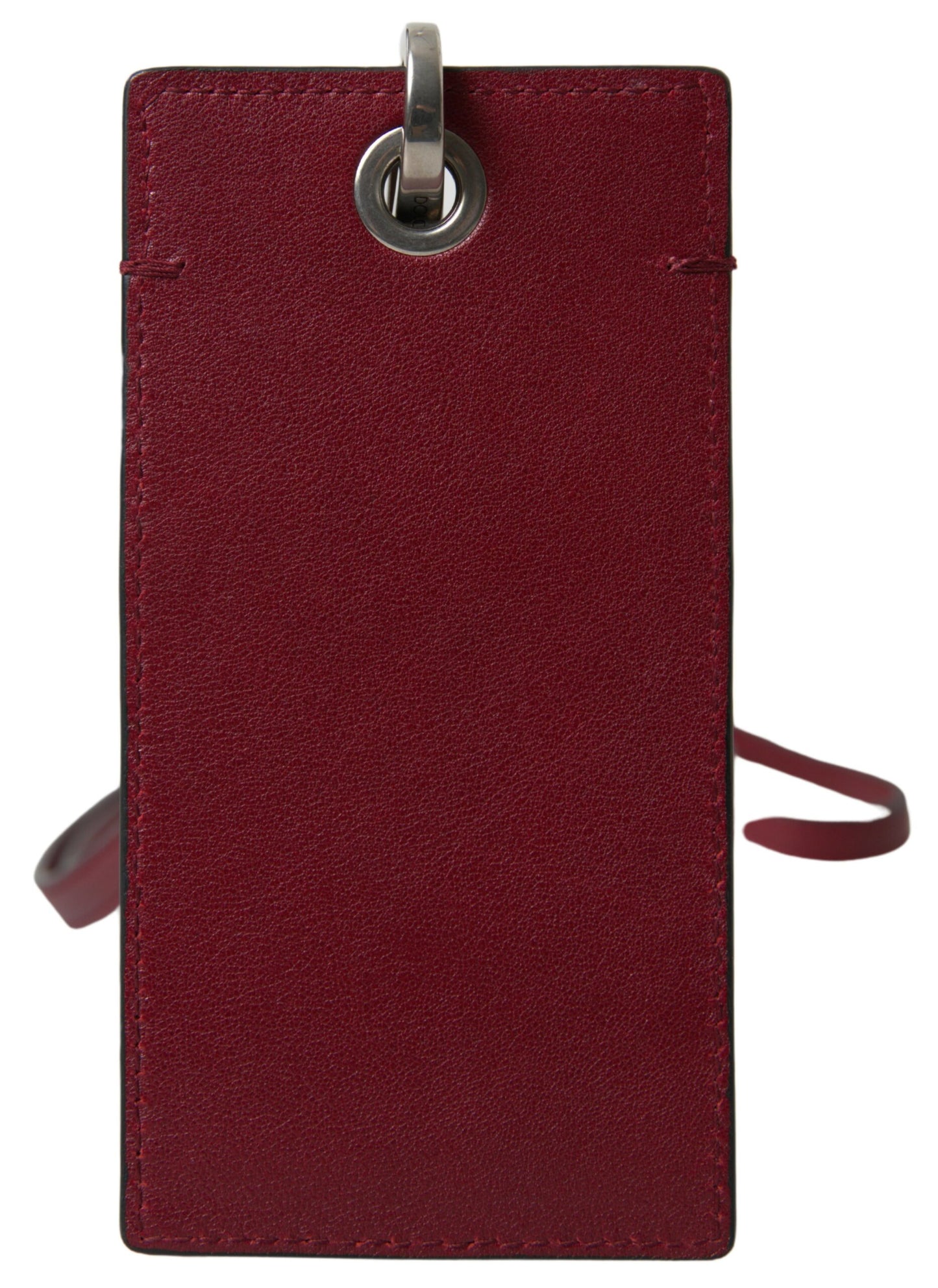 Dolce & Gabbana Elegant Red Leather Card Holder with Lanyard