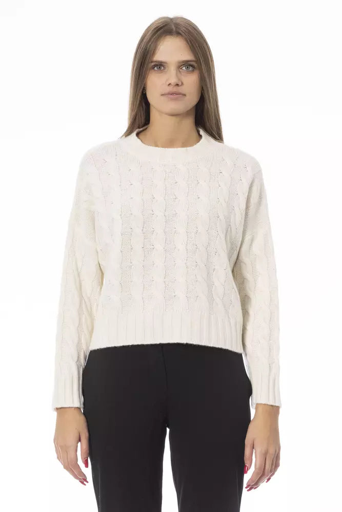 Baldinini Trend Beigefarbener Pullover aus Wolle für Frauen