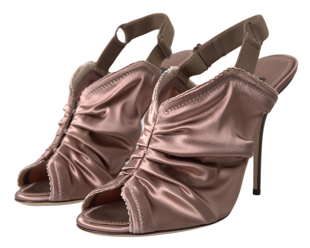 Dolce & Gabbana Elegant slingback stiletto heels in light brown