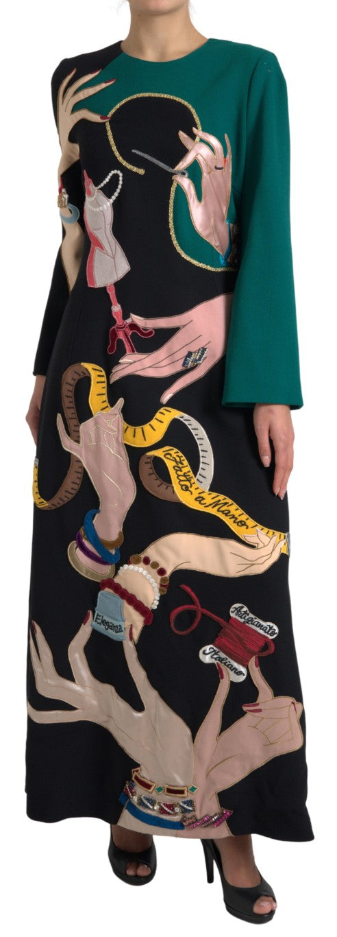 Dolce & Gabbana Elegant A-line dress made of wool in multicolor