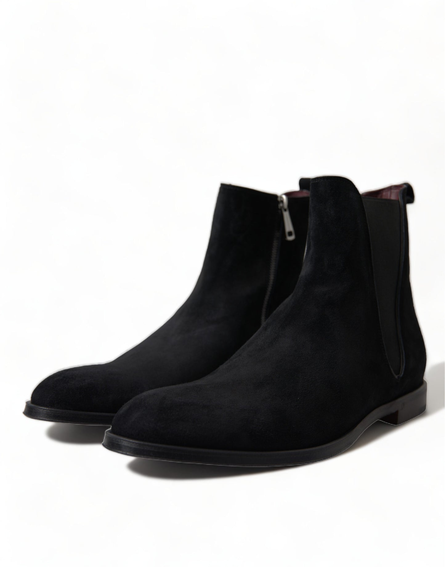 Dolce & Gabbana Elegant black velvet mid-calf boots