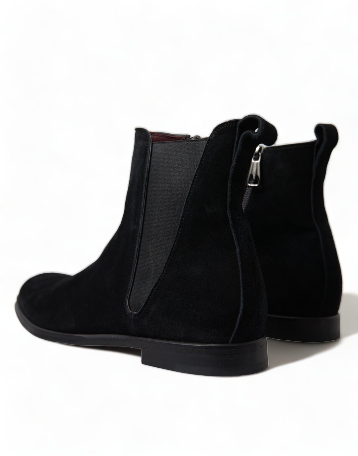 Dolce & Gabbana Elegant black velvet mid-calf boots