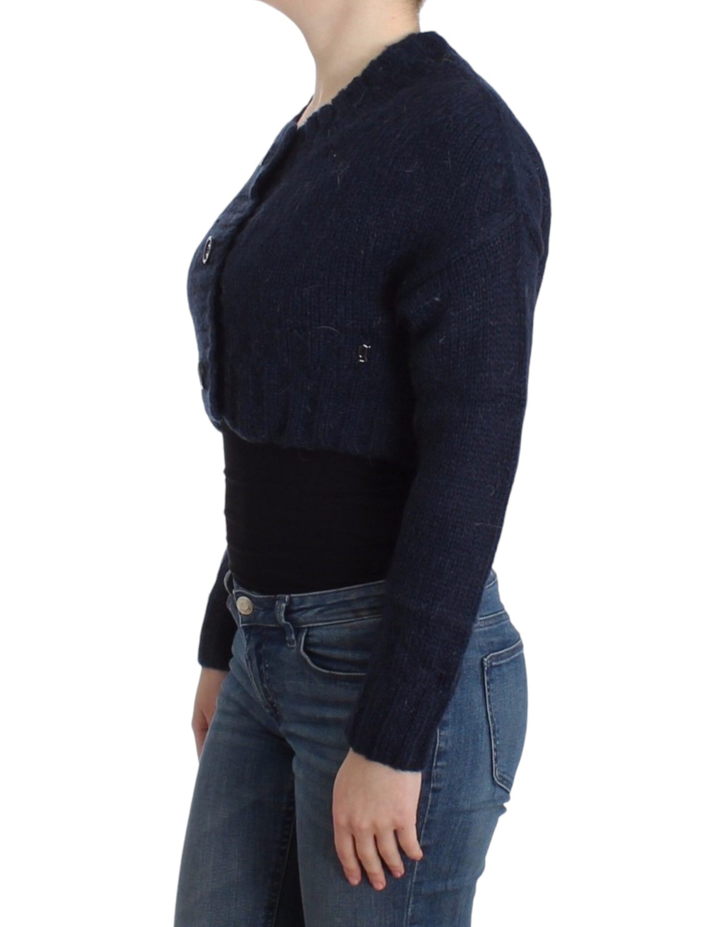 John Galliano Schicker blauer Cropped Cardigan