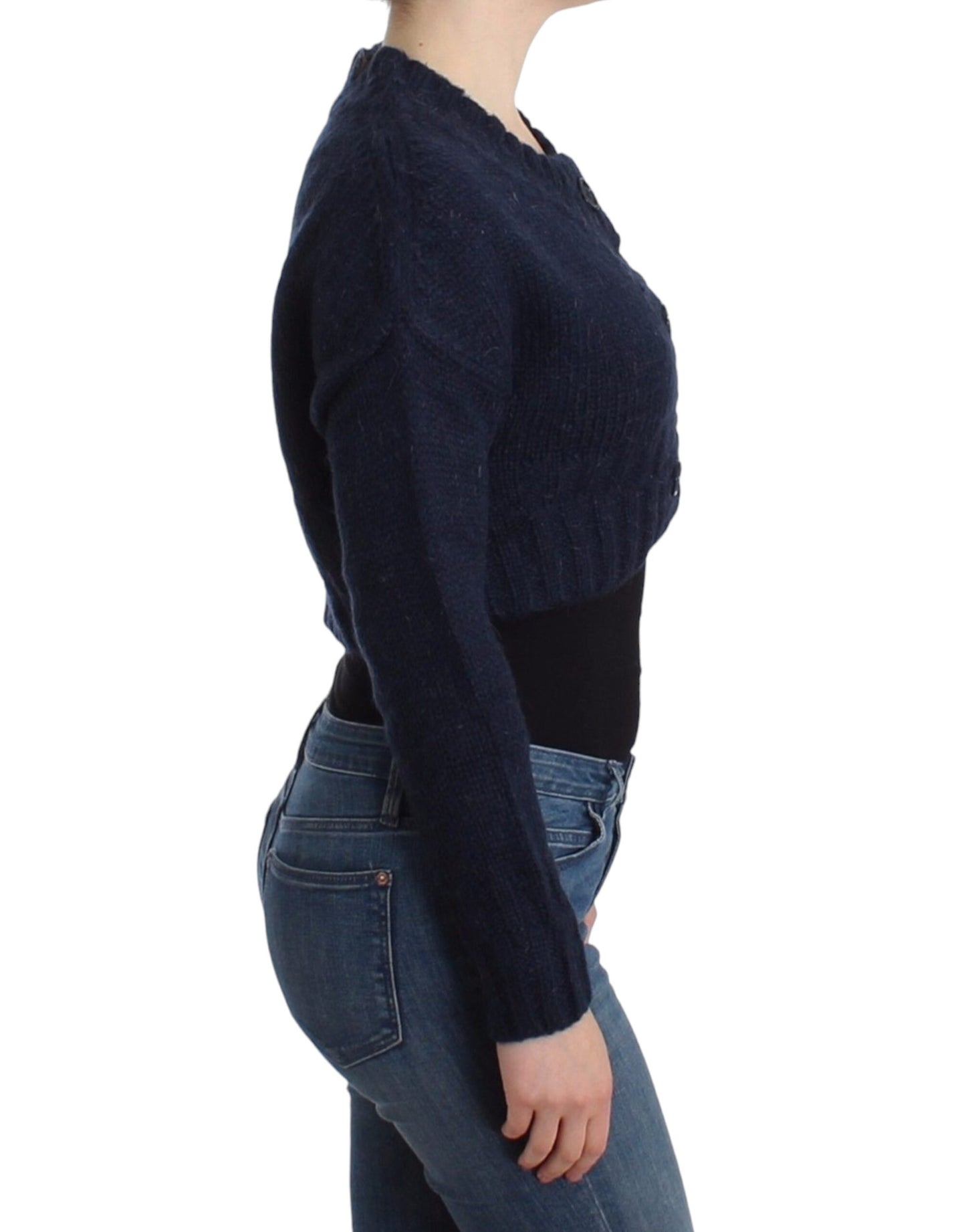 John Galliano Schicker blauer Cropped Cardigan