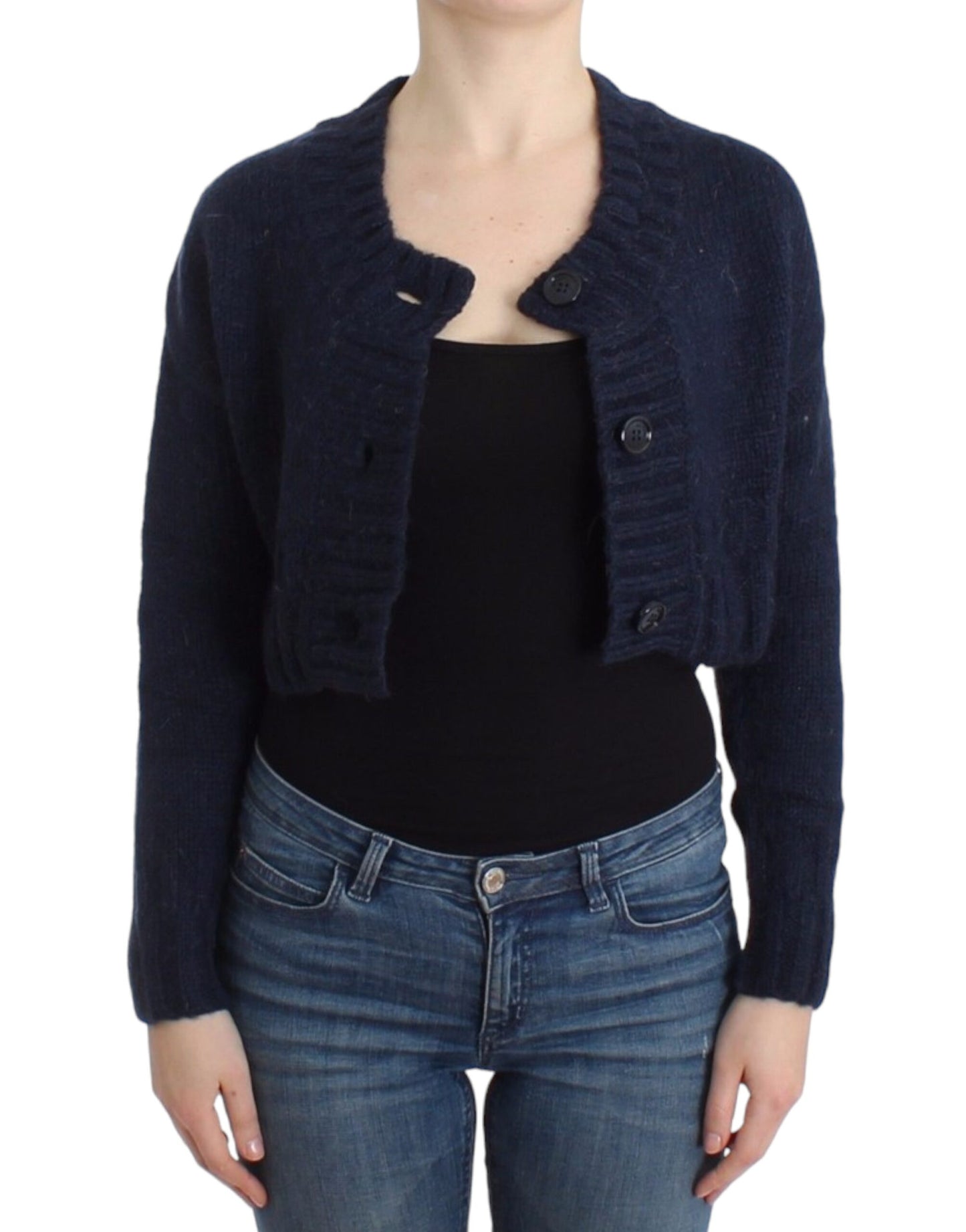 John Galliano Schicker blauer Cropped Cardigan