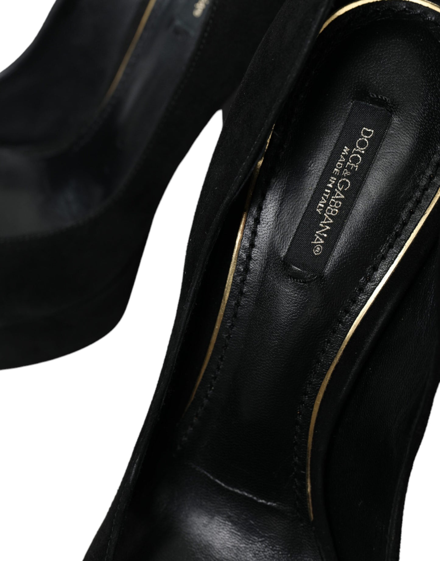 Dolce & Gabbana Black Suede Pumps with Heel Sophistication