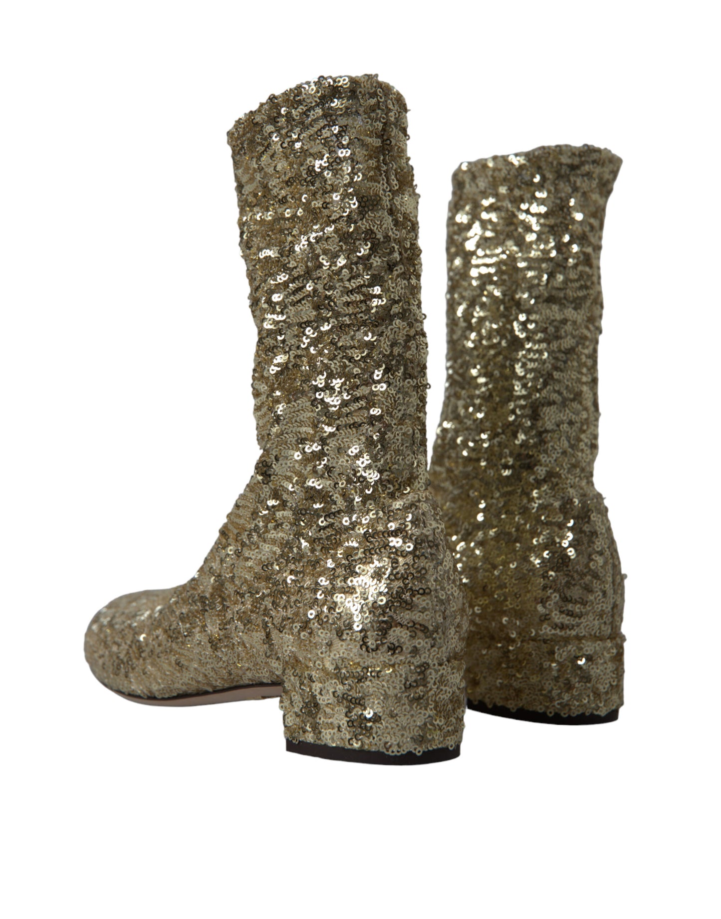 Dolce & Gabbana Elegant gold mid-calf boots Exclusive design