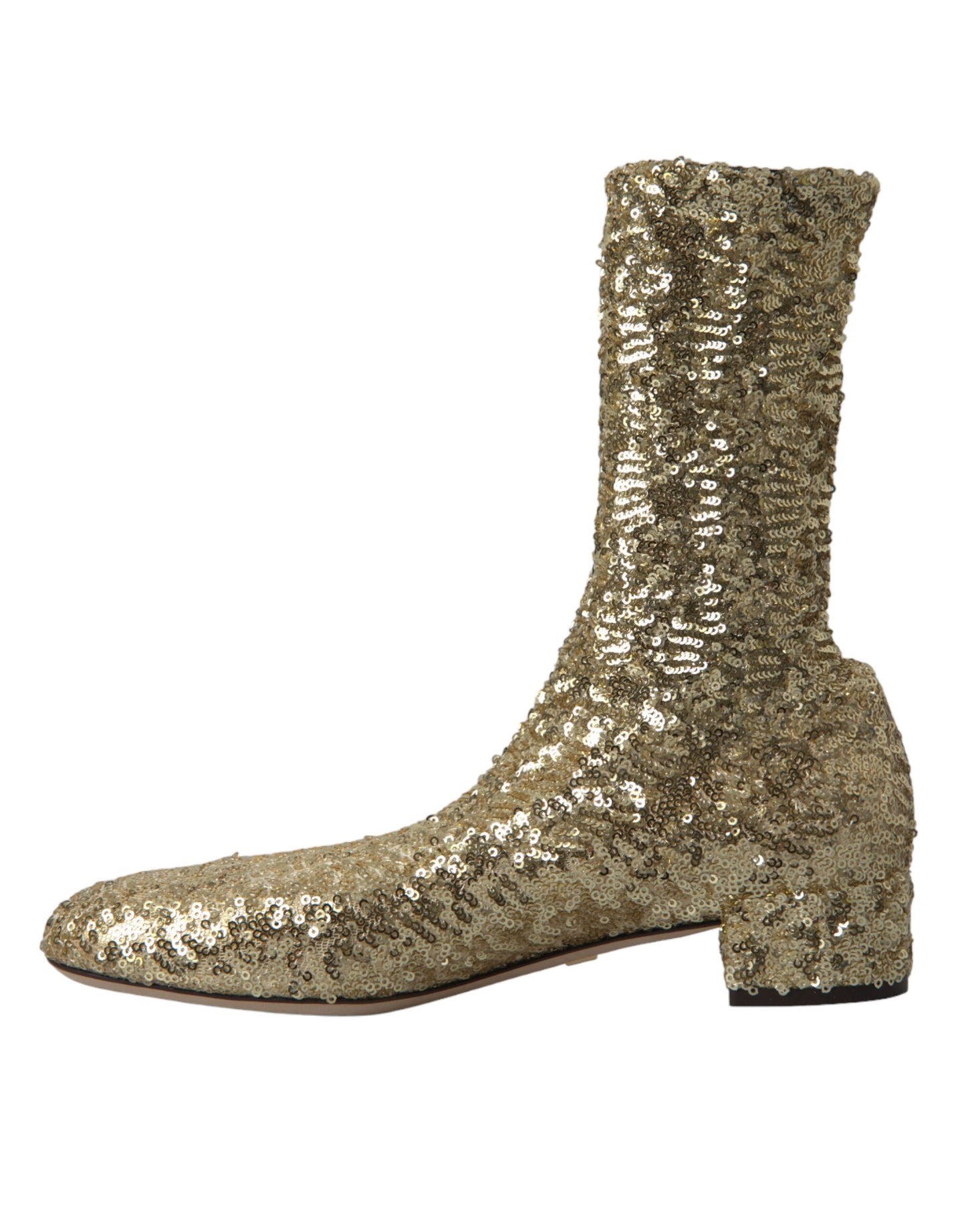 Dolce & Gabbana Elegant gold mid-calf boots Exclusive design