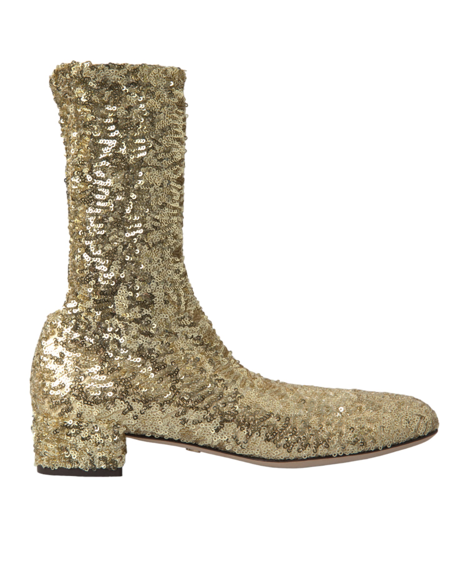 Dolce & Gabbana Elegant gold mid-calf boots Exclusive design
