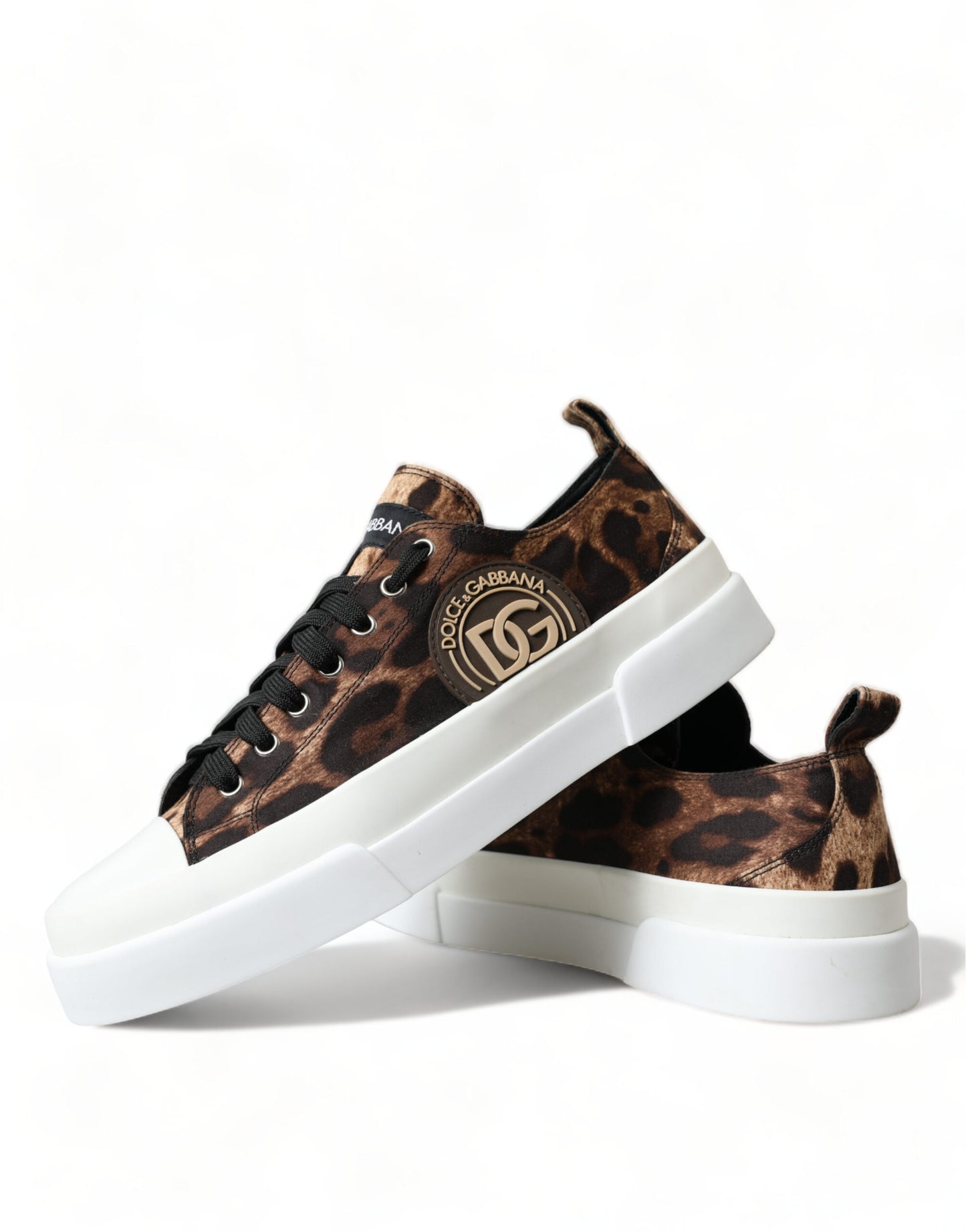 Dolce & Gabbana Braun Leopard Canvas Turnschuhe Schuhe