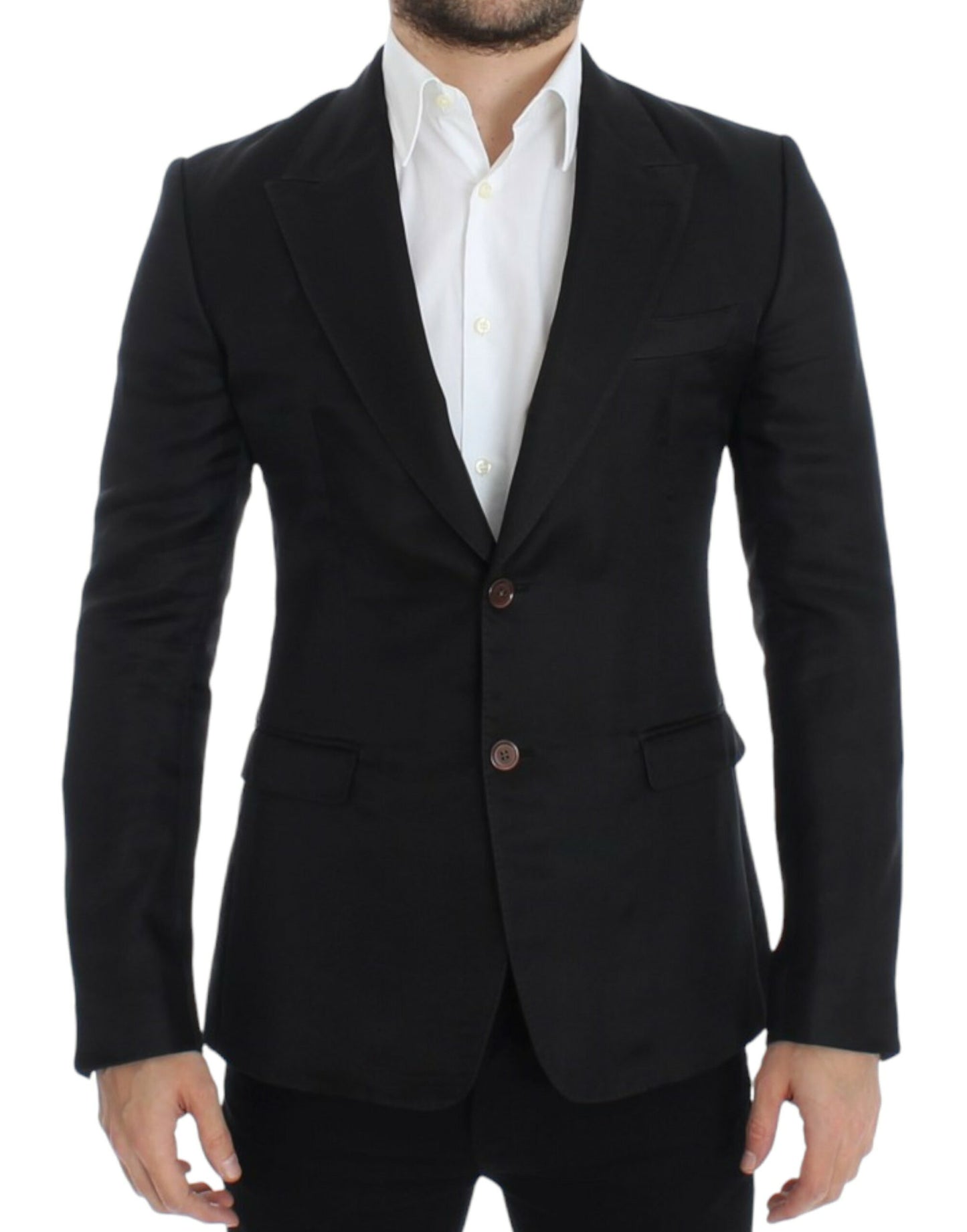 Dolce & Gabbana Elegant black two-button silk blend blazer