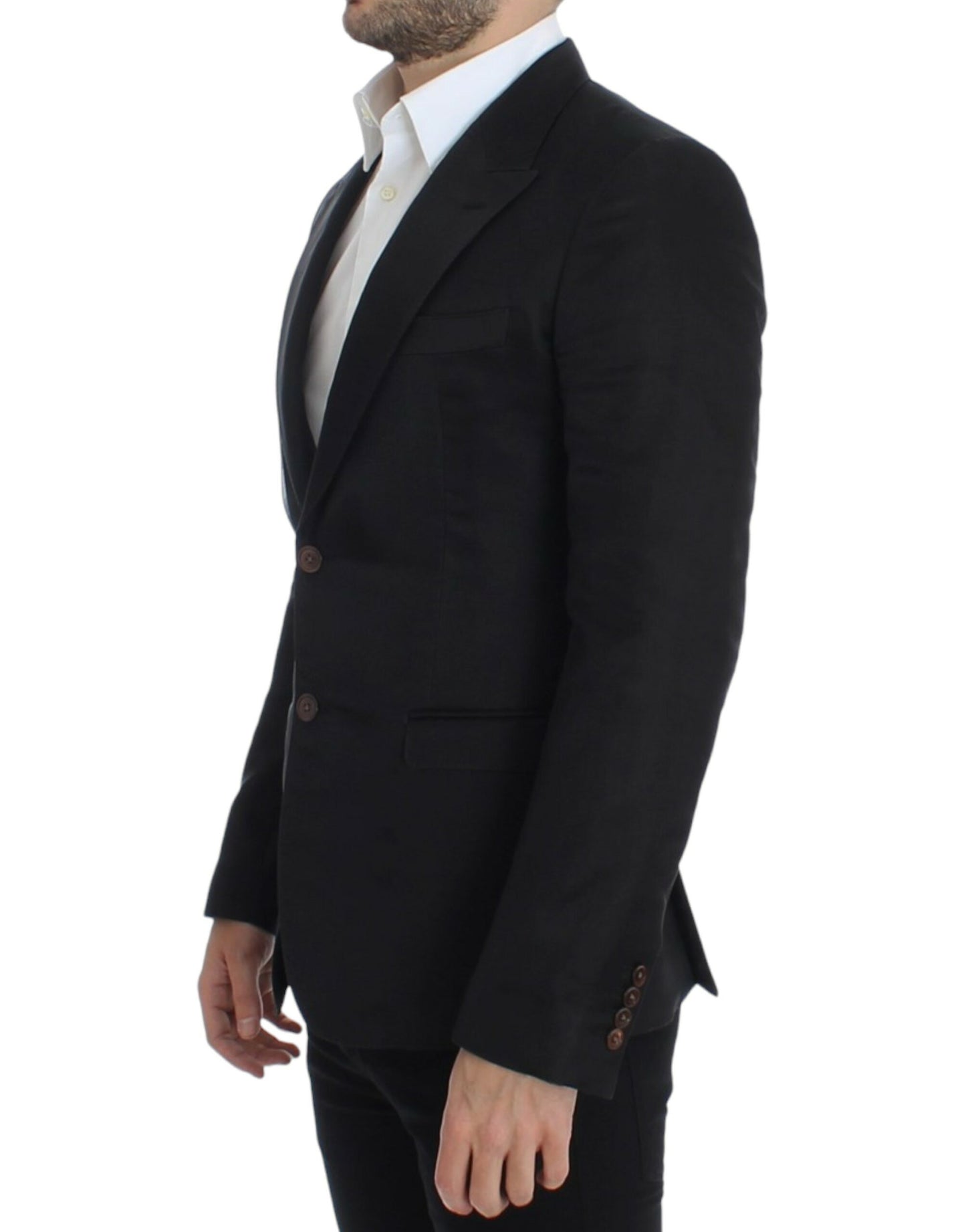Dolce & Gabbana Elegant black two-button silk blend blazer