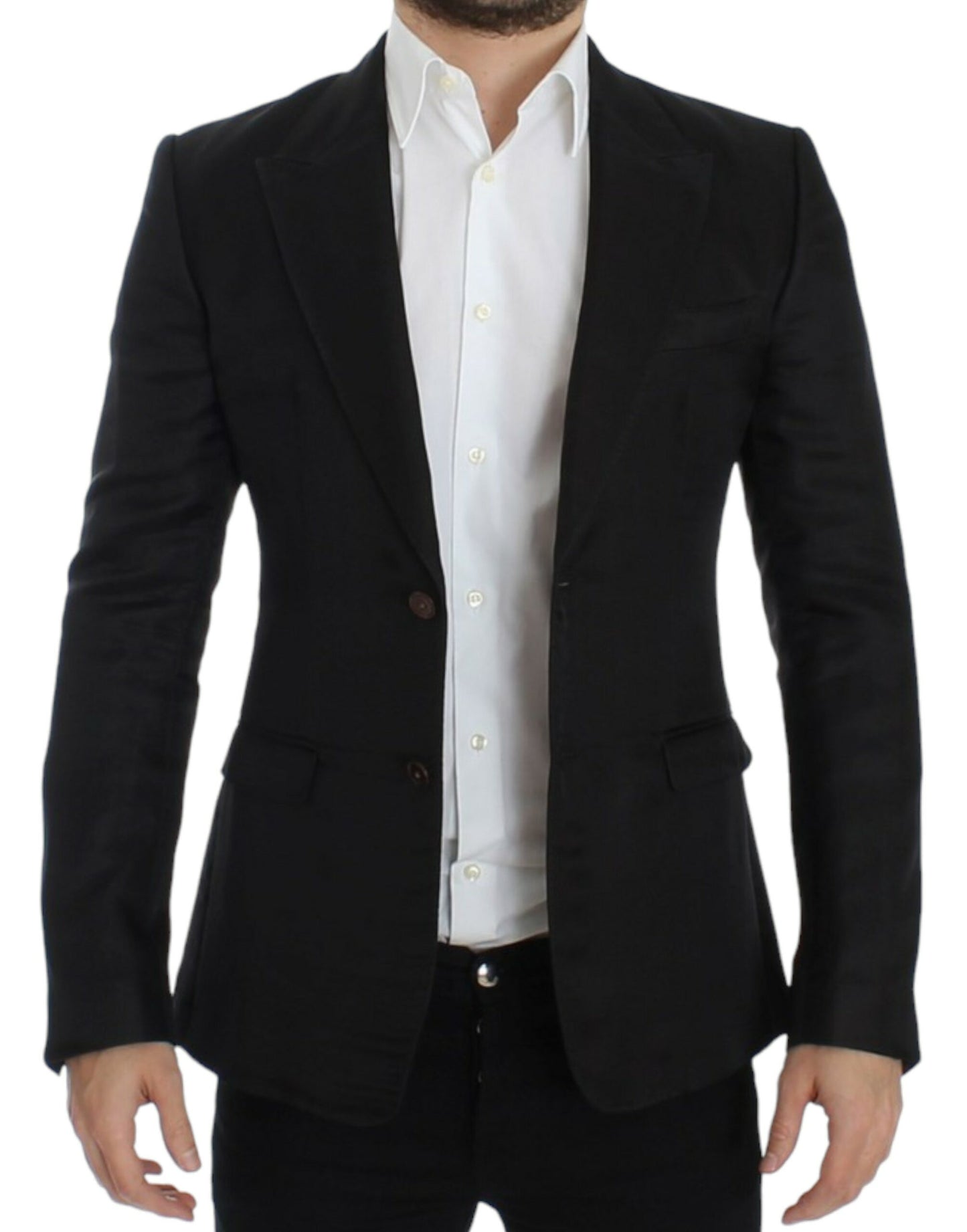 Dolce & Gabbana Elegant black two-button silk blend blazer