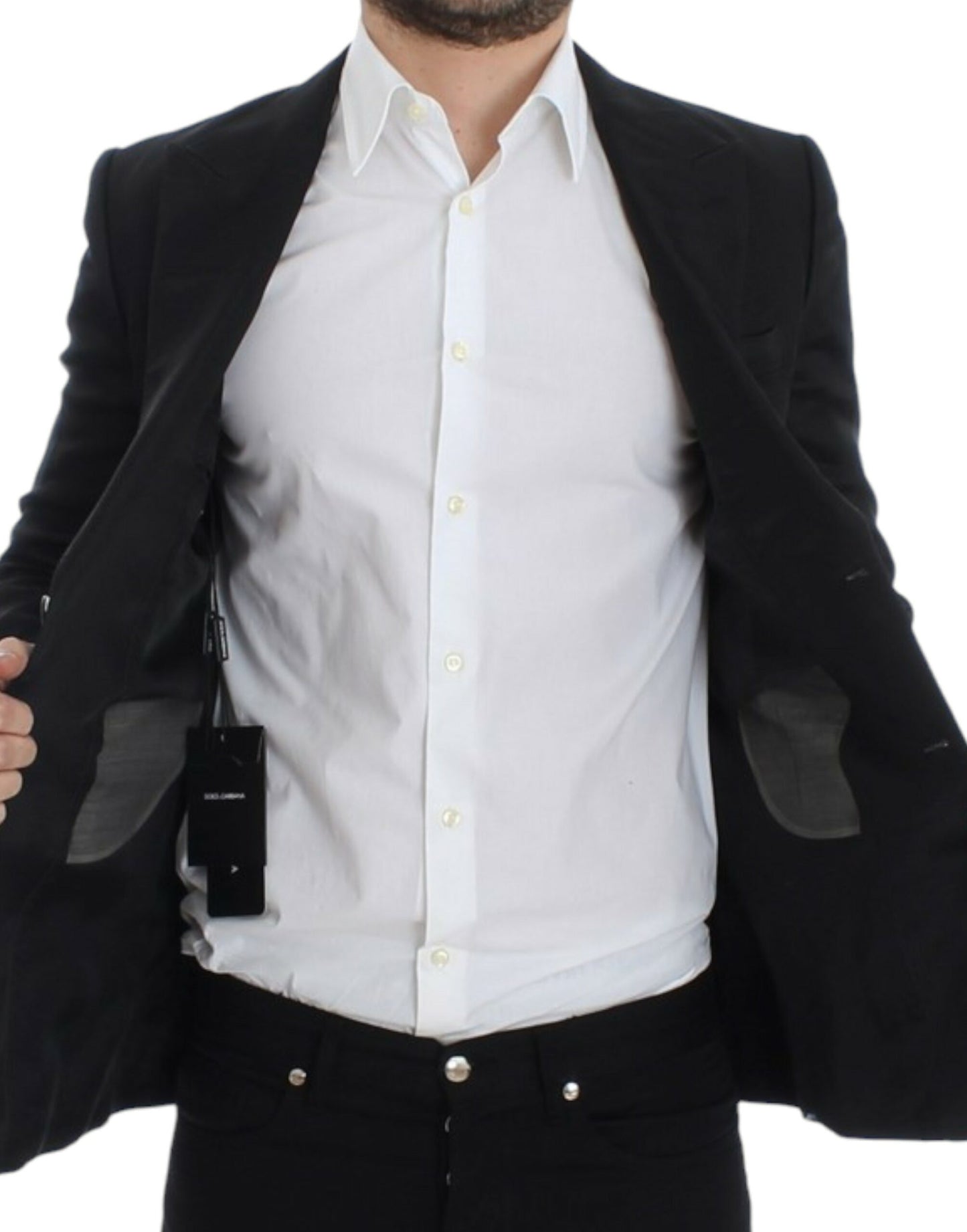 Dolce & Gabbana Elegant black two-button silk blend blazer